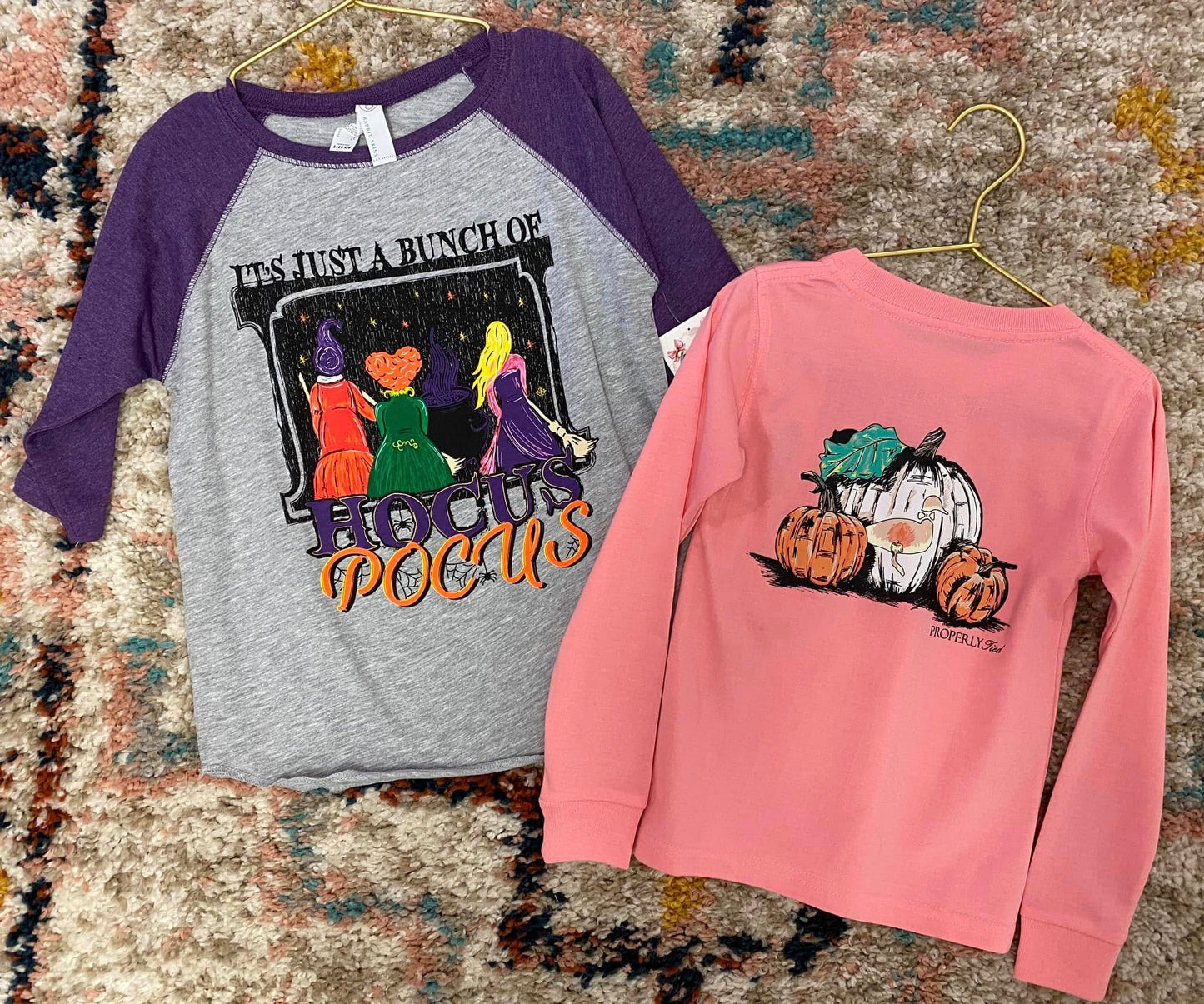 Just A Bunch of Hocus Pocus 3/4 Sleeve T-Shirt – Kids Halloween Tee