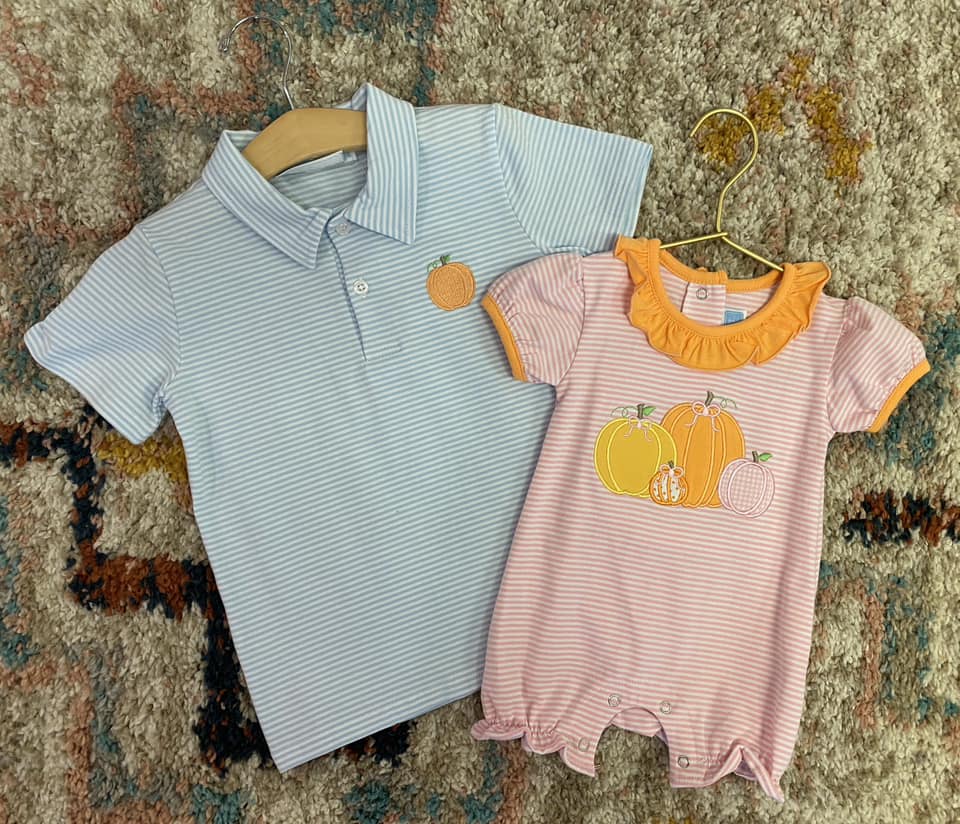 Pumpkin Patch Romper – Baby Girl Boutique Fall Outfit