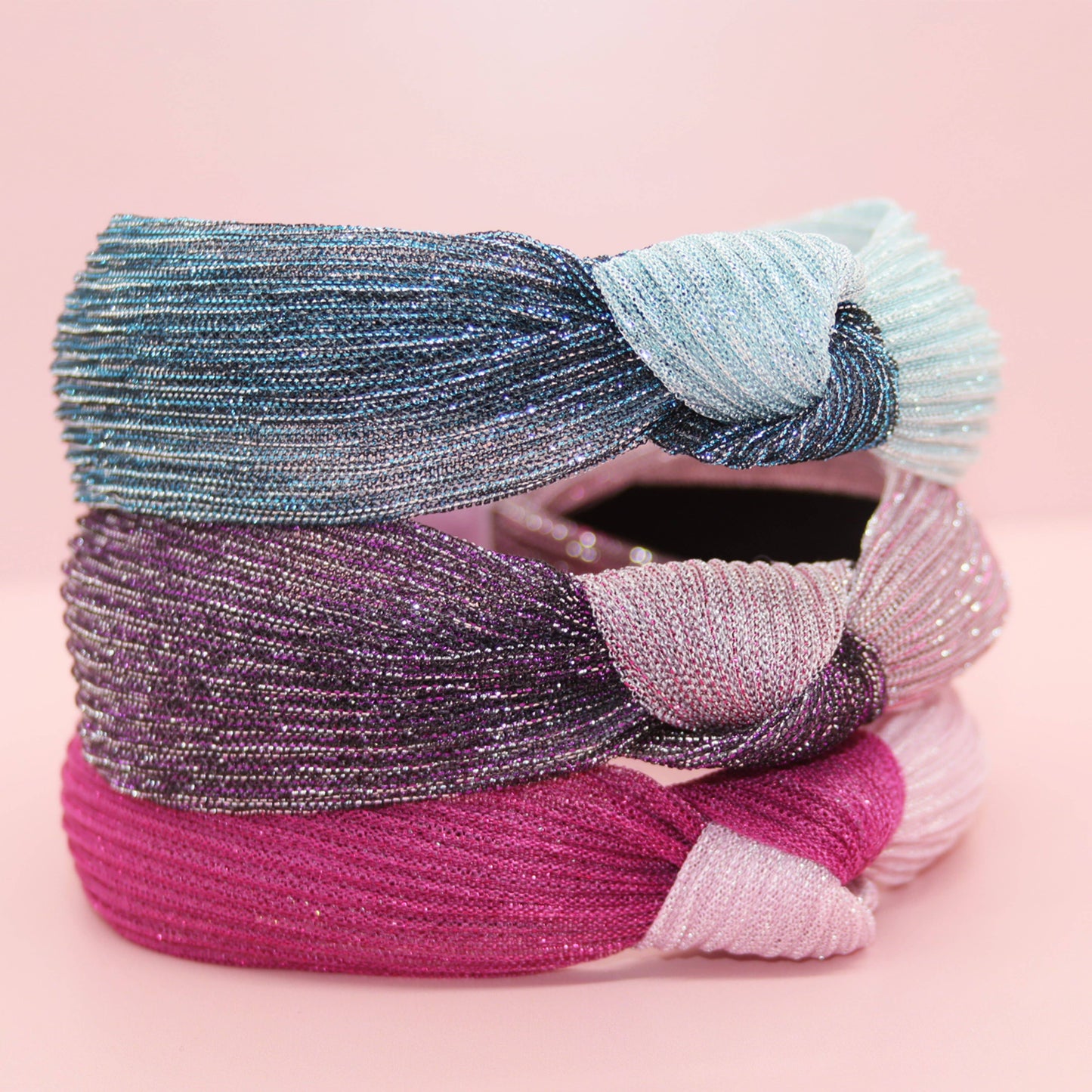 Two Tone Pleated Knot Headbands