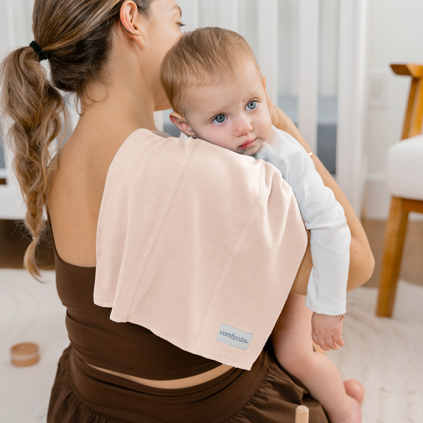 Cotton Burp Cloths in Blush