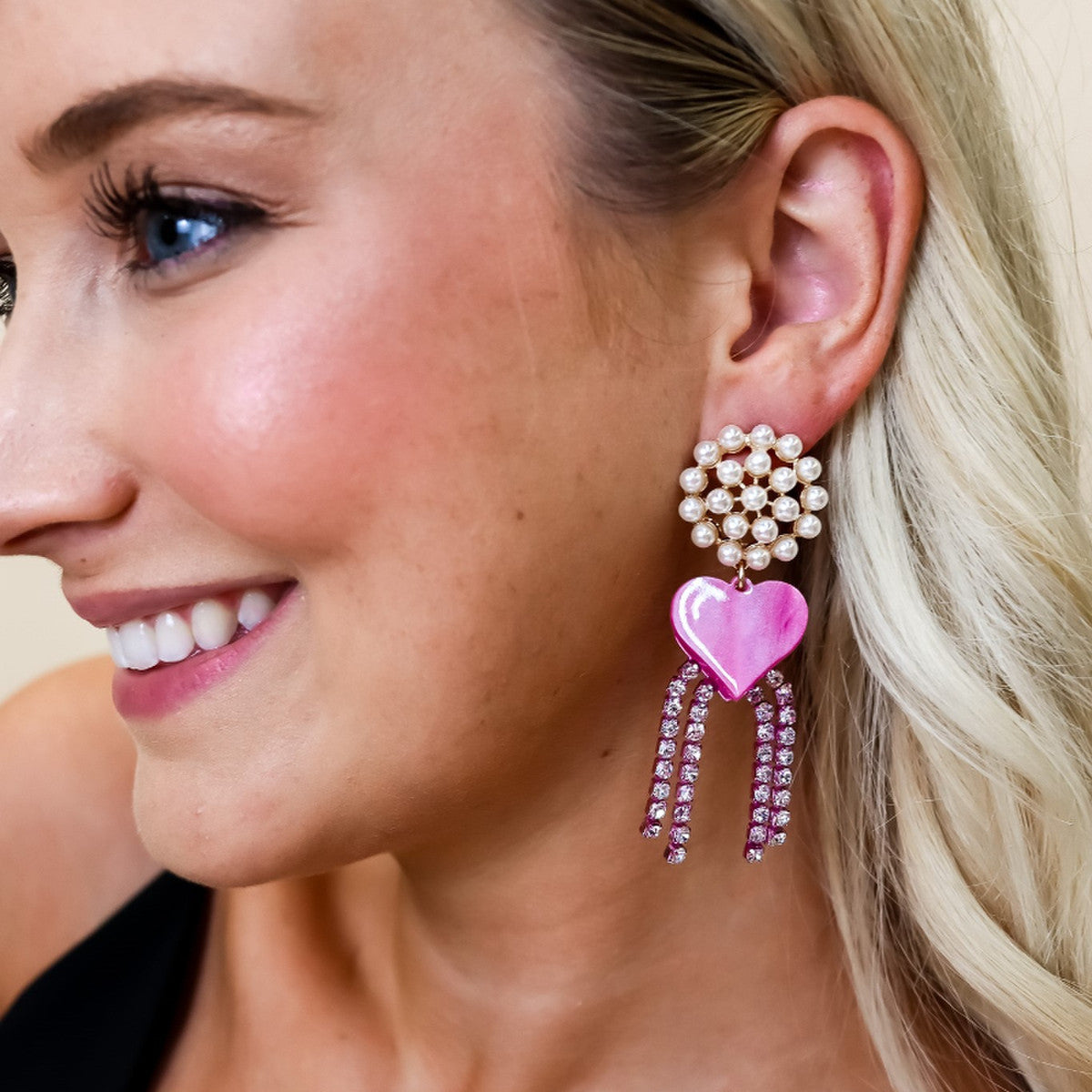 Pearl Heart Earrings