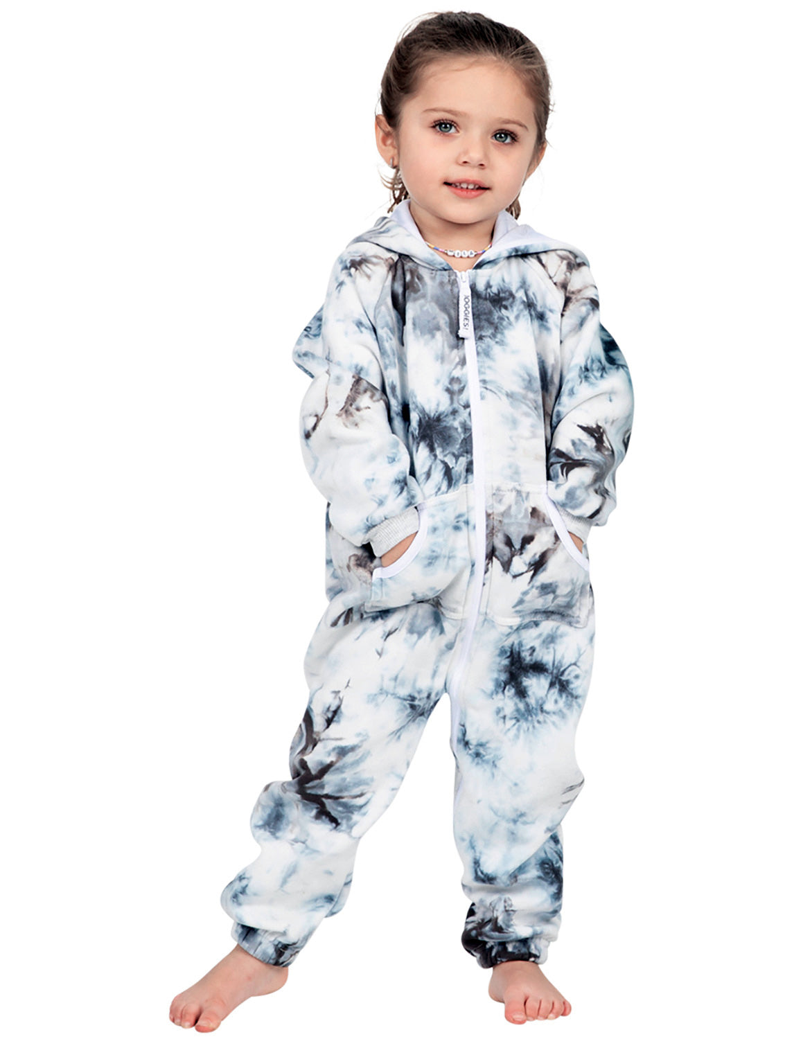 Tie Dye Black Toddler Footless Hoodie Onesie