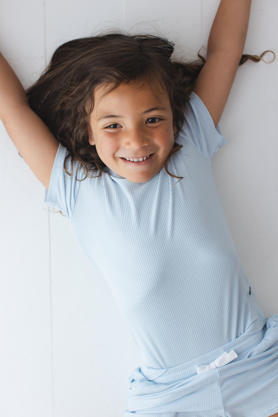 Blue Macaron (ribbed) - Pocket Short Set