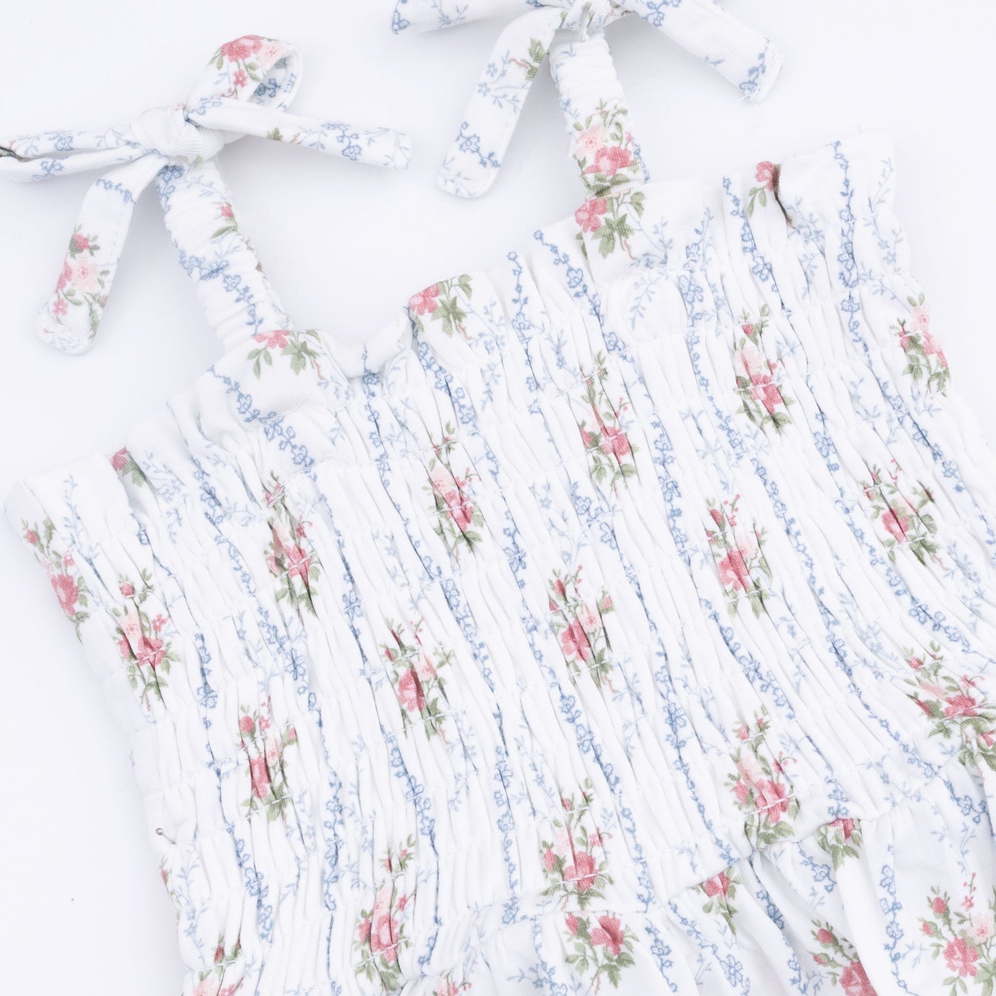 Heirloom Rose Stripe - Smocked Bubble with Skirt