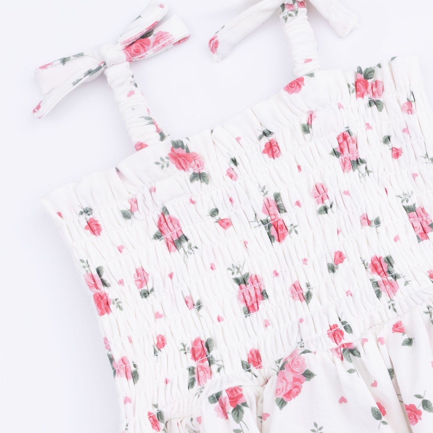 Pink Rosettes - Smocked Bubble with Skirt