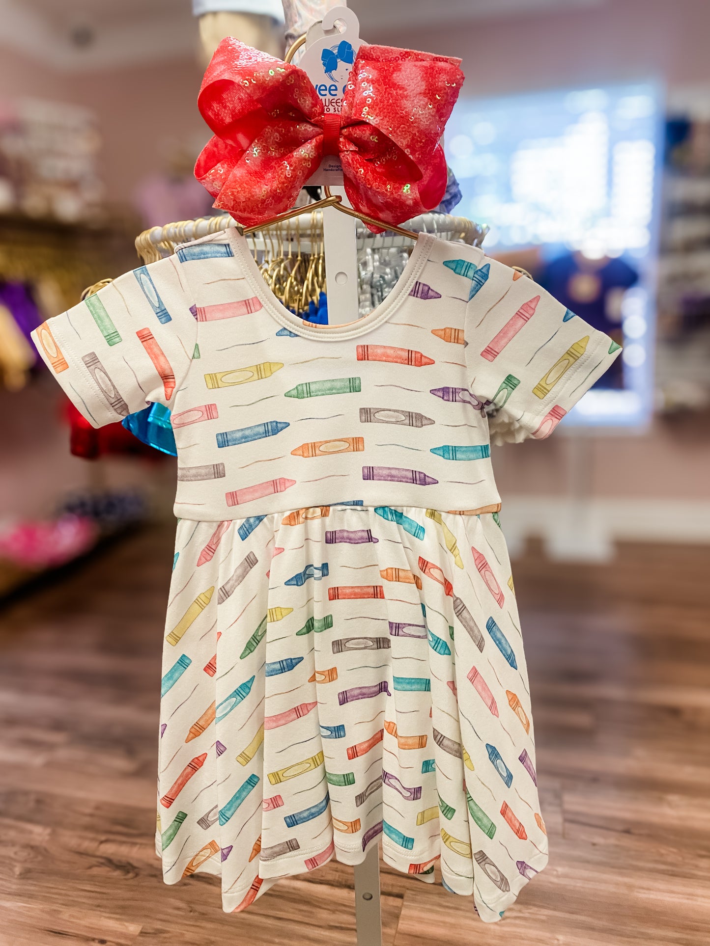 You Color My World Organic Cotton Twirl Dress | Girls Back-to-School Dress | Bossier City, LA