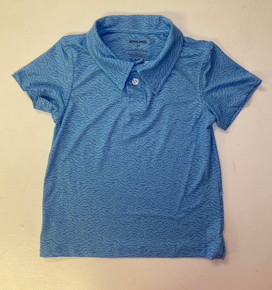 Light Blue Topo Polo