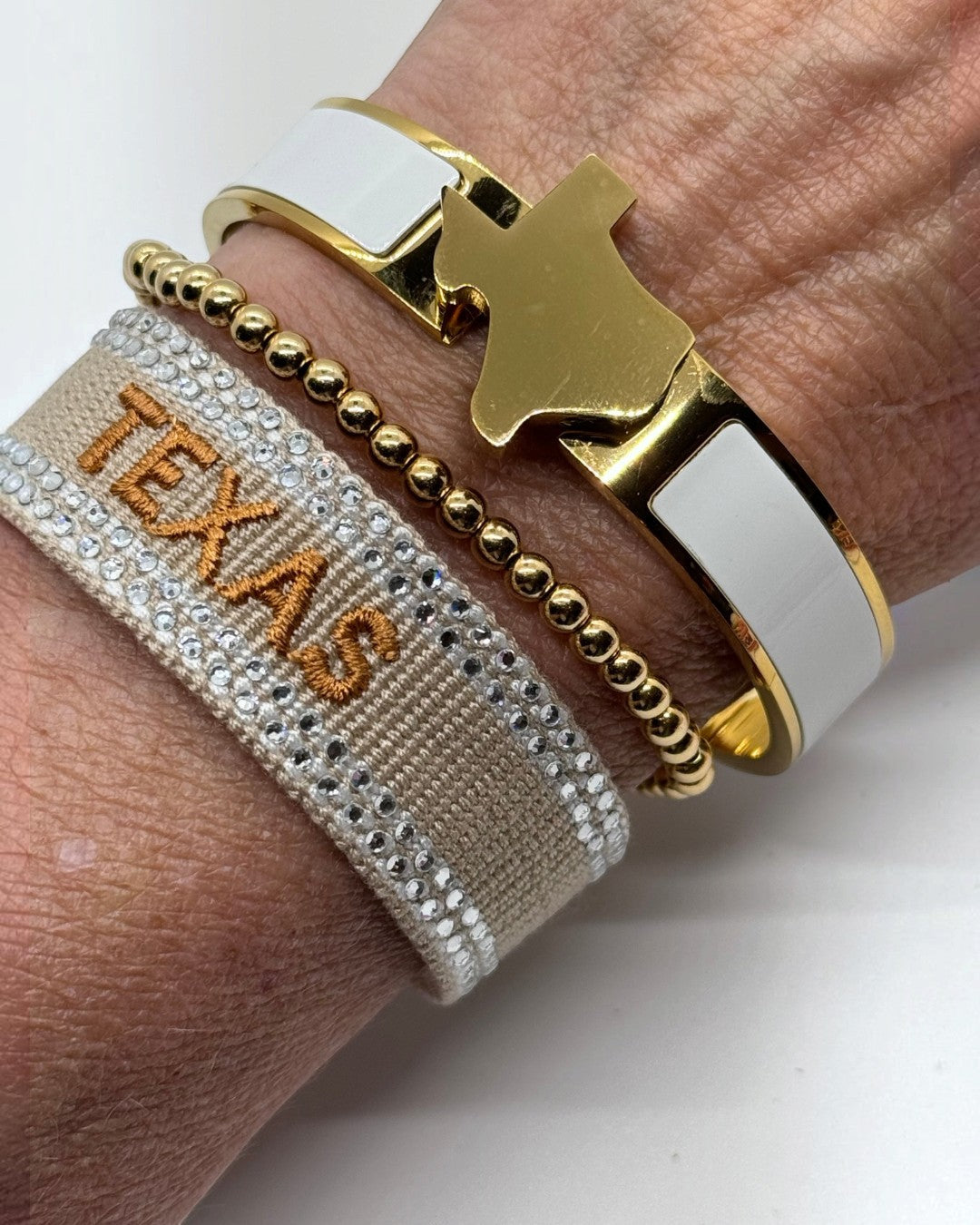 Texas Map Bangle Gold with Enamel