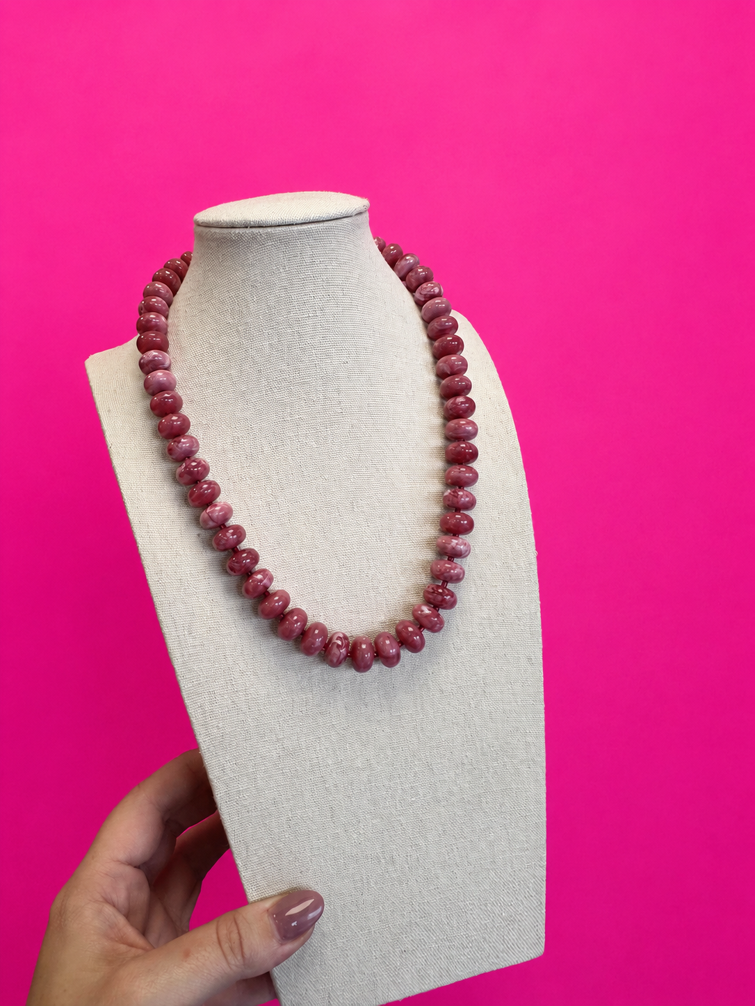 Layering Bead Necklace - Pink