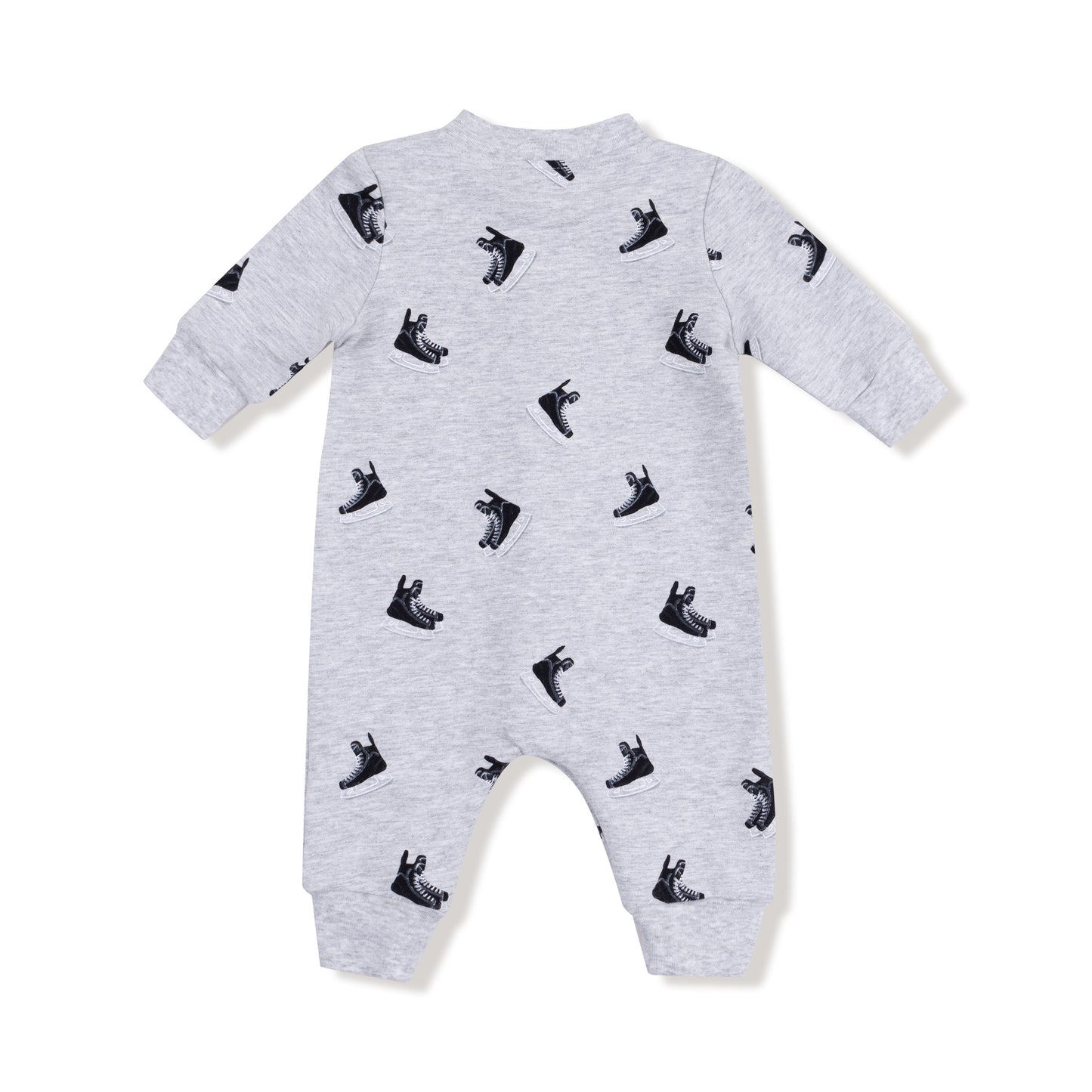 Baseball Collar Romper with Front Placket