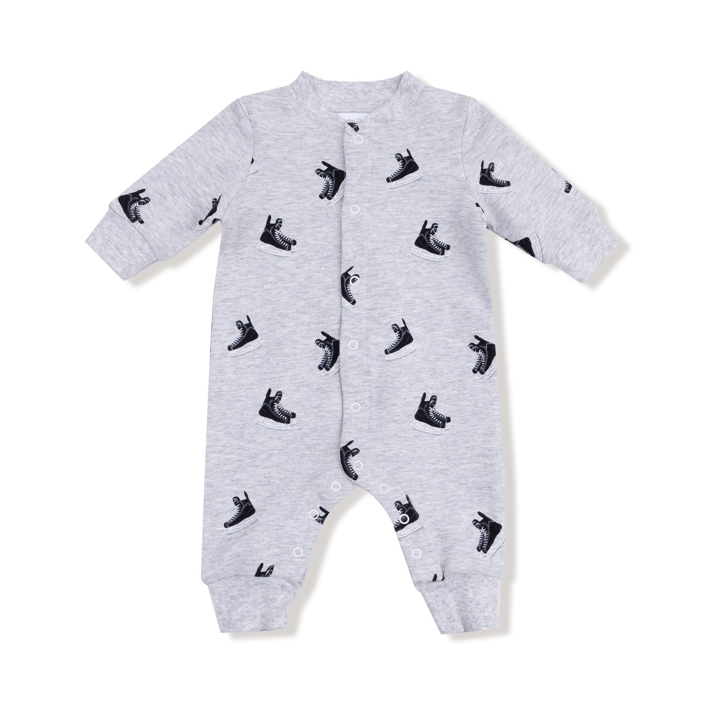 Baseball Collar Romper with Front Placket