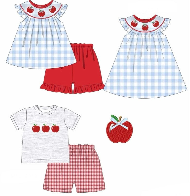 Back to School Plaid Apple