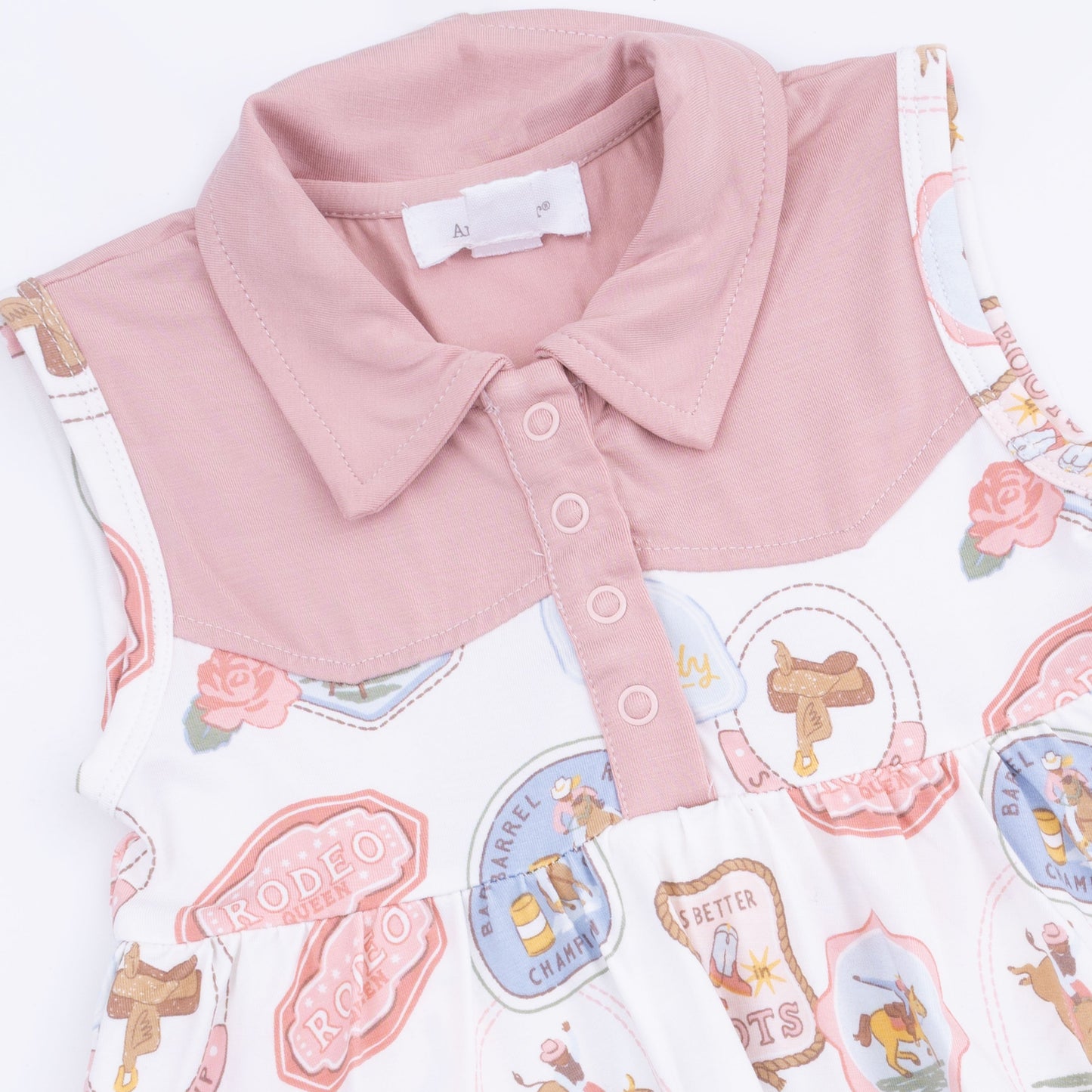 Rodeo Patches Pink - Cowboy Bodysuit Dress
