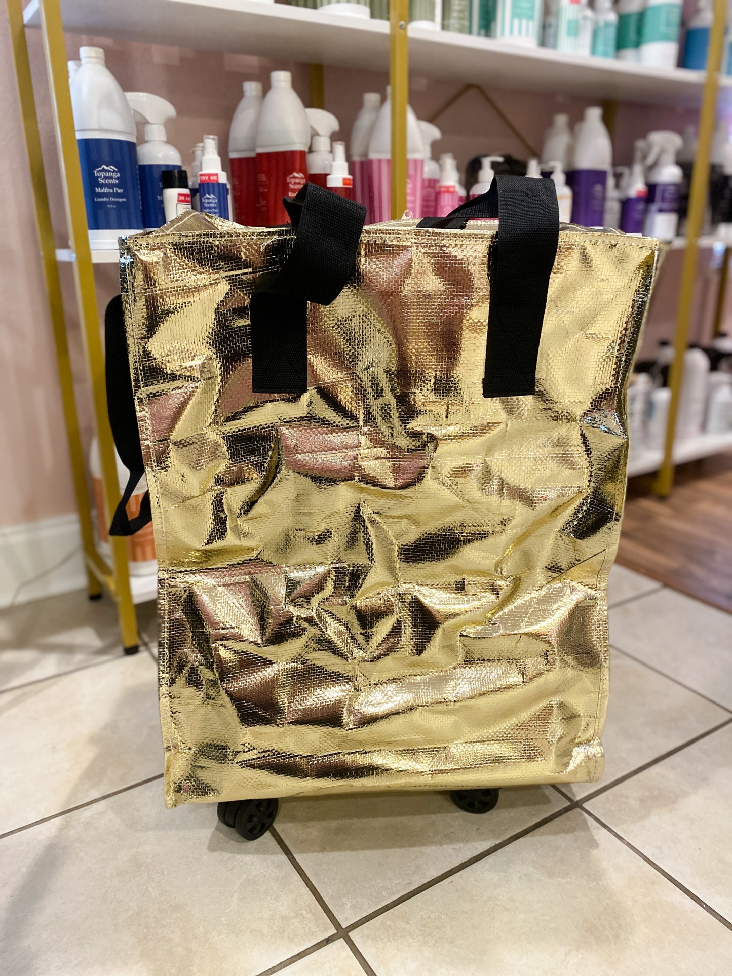 Simply Southern Rolling Tote Bag – Metallic Gold, Silver, or Black