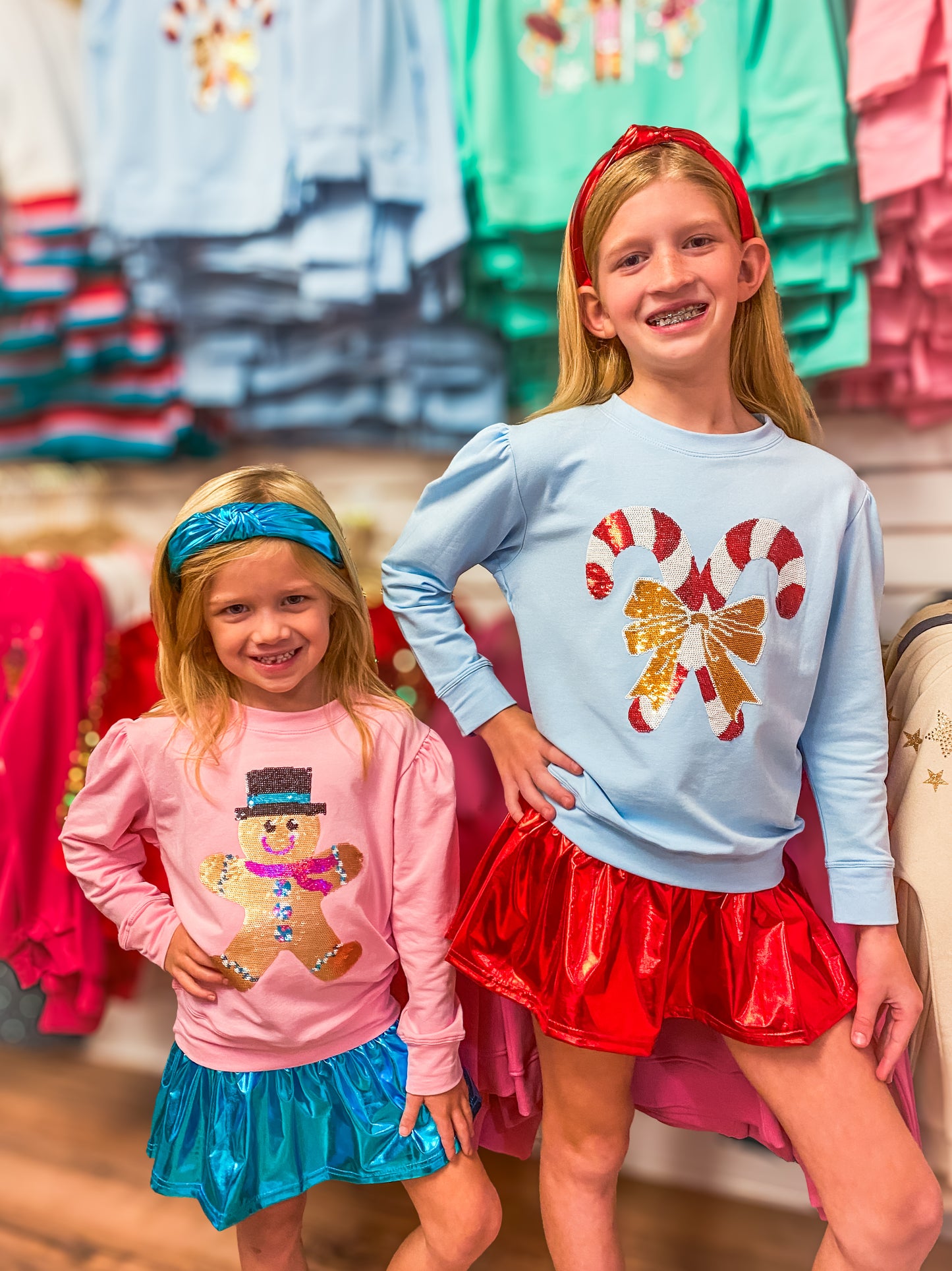 Sequin Candy Canes Sweatshirt