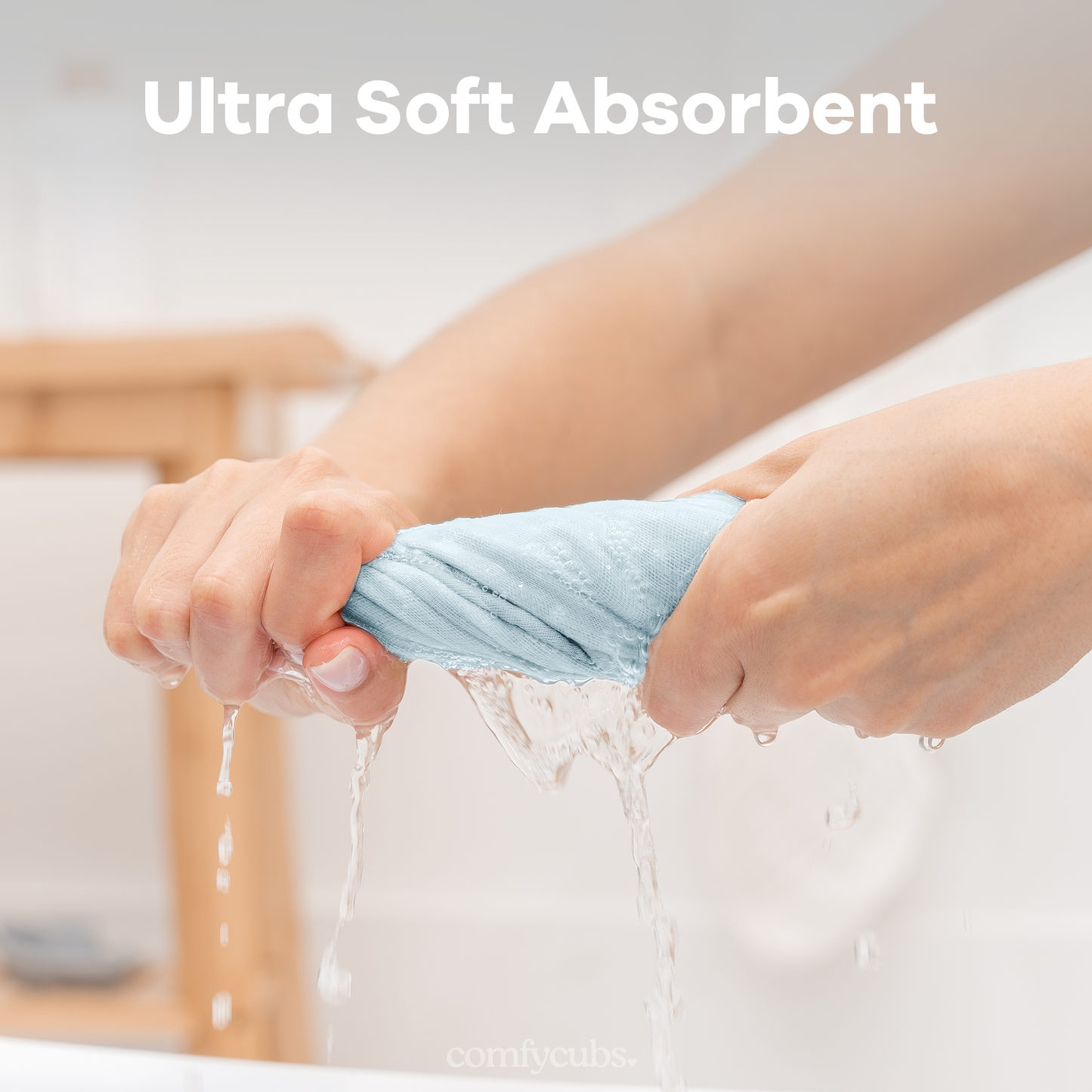 Muslin Washcloths in Sky Blue