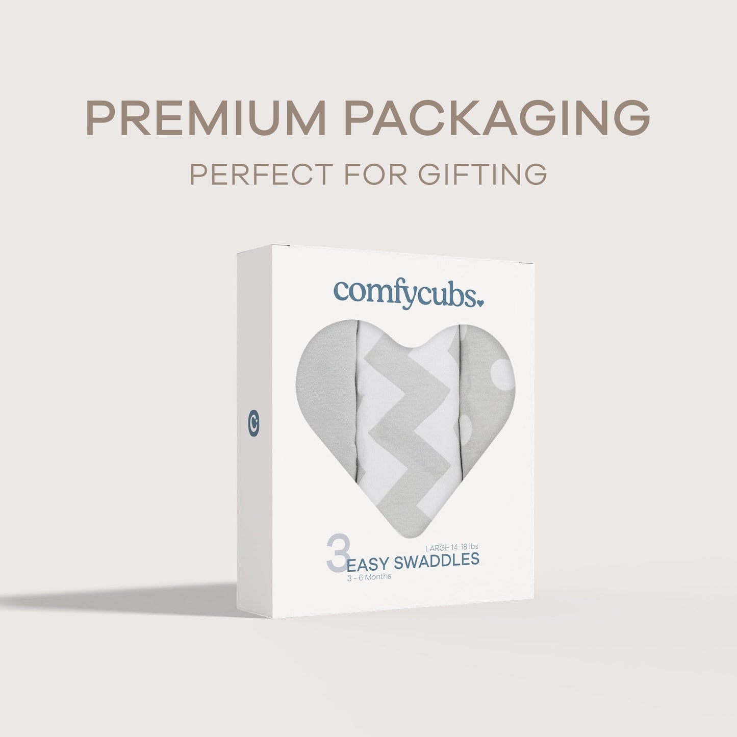 Easy Swaddle Blankets in Grey, Pack of 3