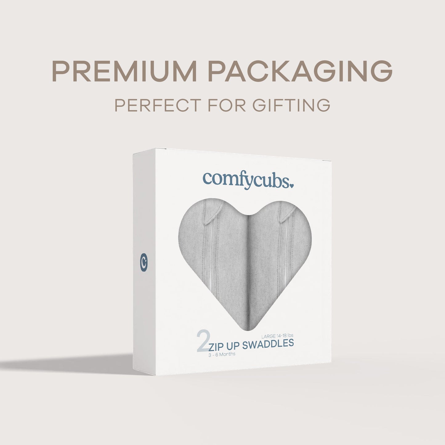 Easy Zipper Swaddle Blankets in Grey