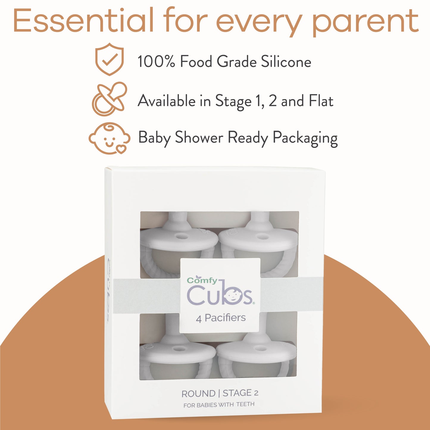 Pacifiers in White, 4 Pack