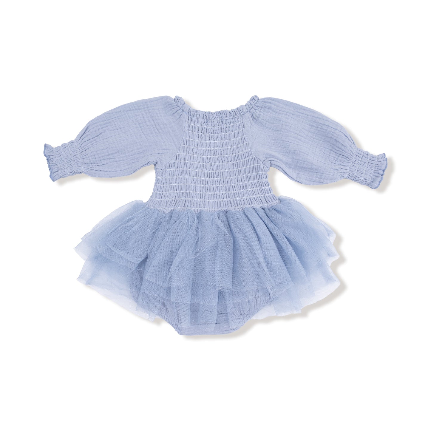Long Sleeve Smocked Bubble with Tutu