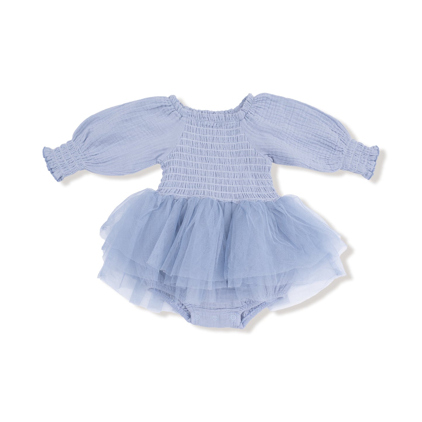 Long Sleeve Smocked Bubble with Tutu