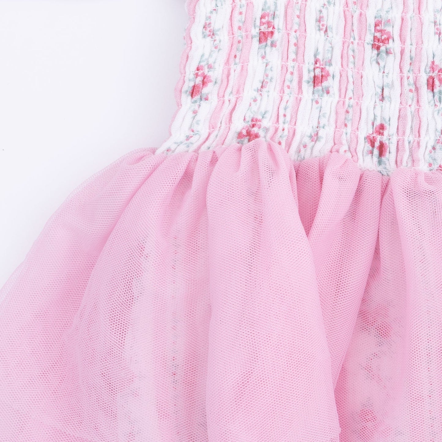 Winding Roses Stripe - Long Sleeve Smocked Bubble with Tutu