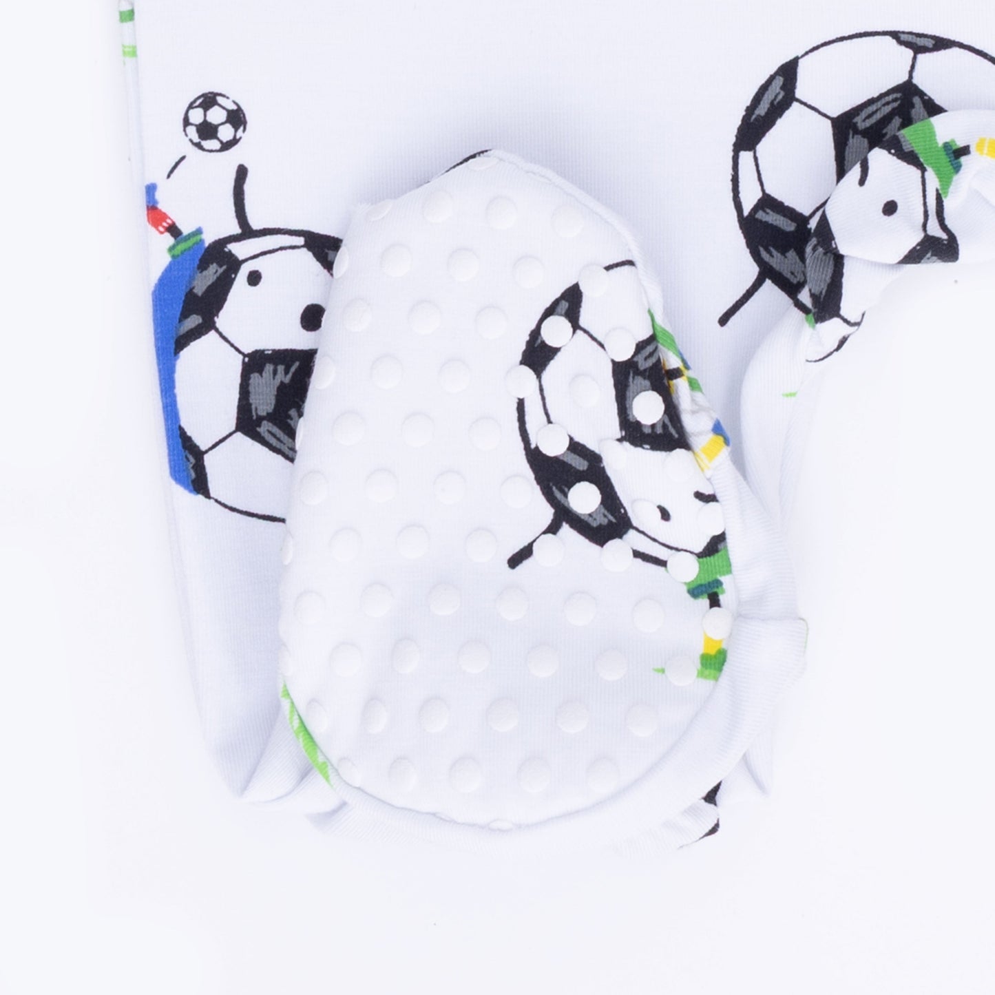 Soccer Balls Playing Soccer Blue - 2 Way Zipper Footie