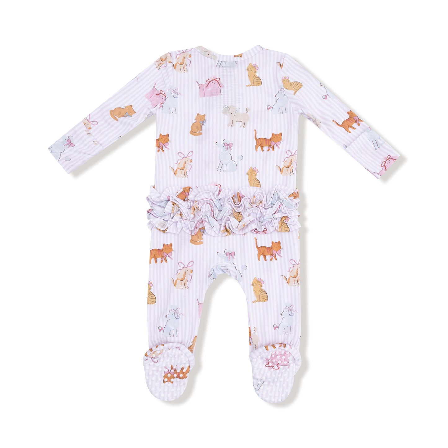 2 Way Zipper Ruffle Back Footie