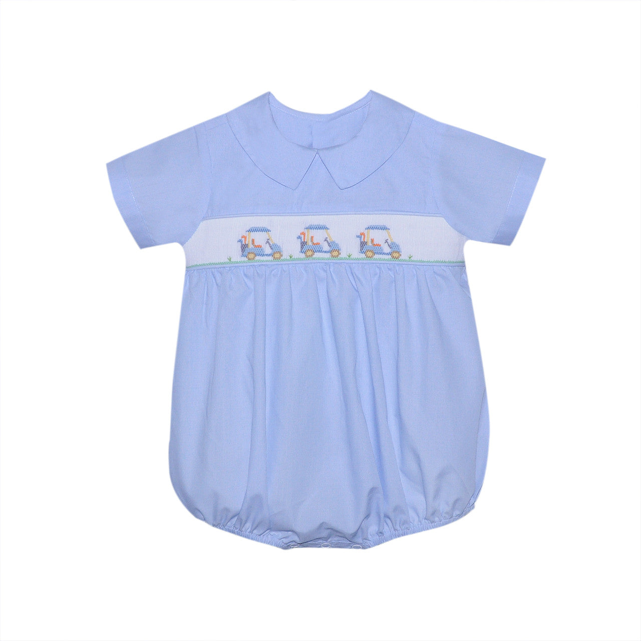 Golf Cart Smocked Bubble – Blue