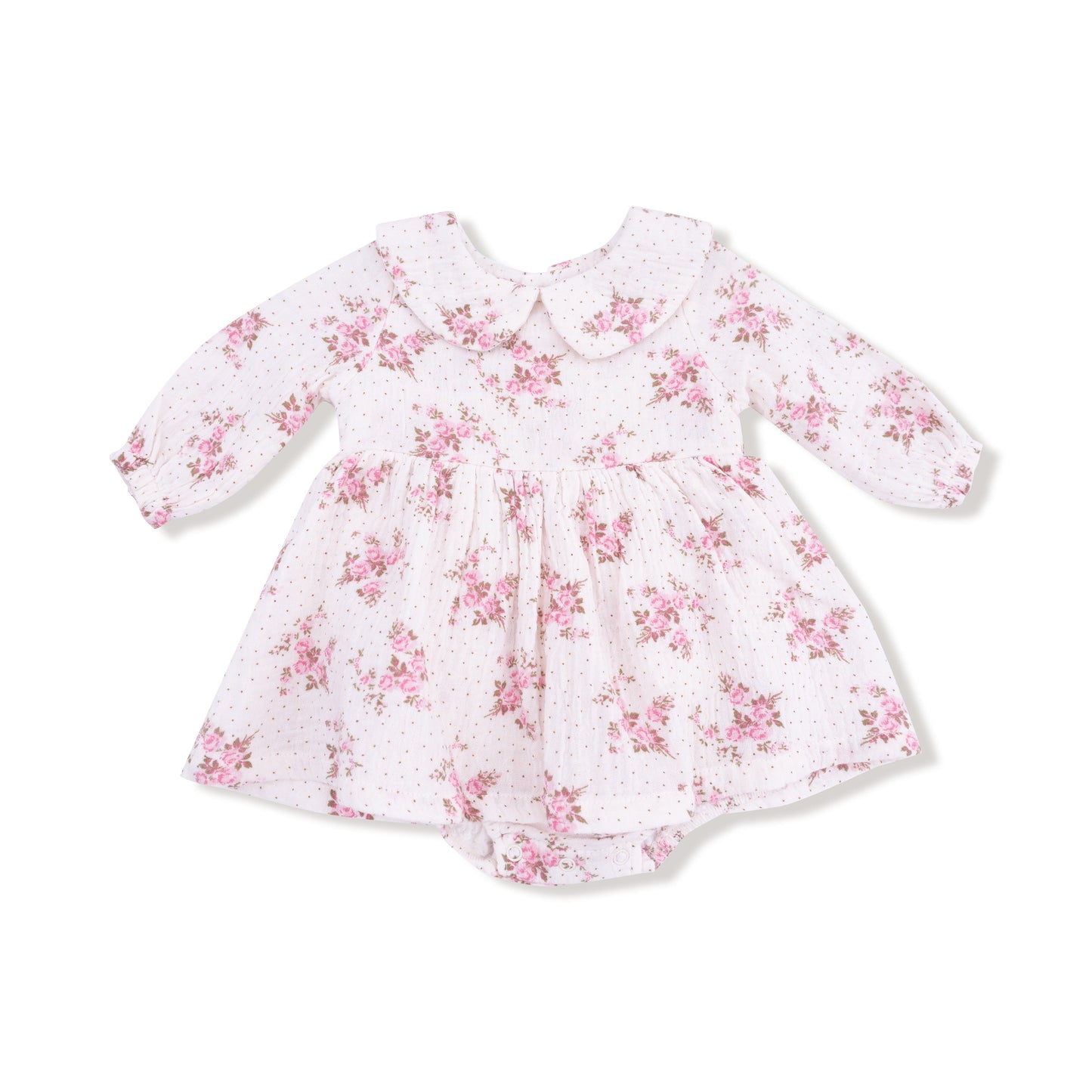Long Sleeve Peter Pan Collar Bubble with Skirt