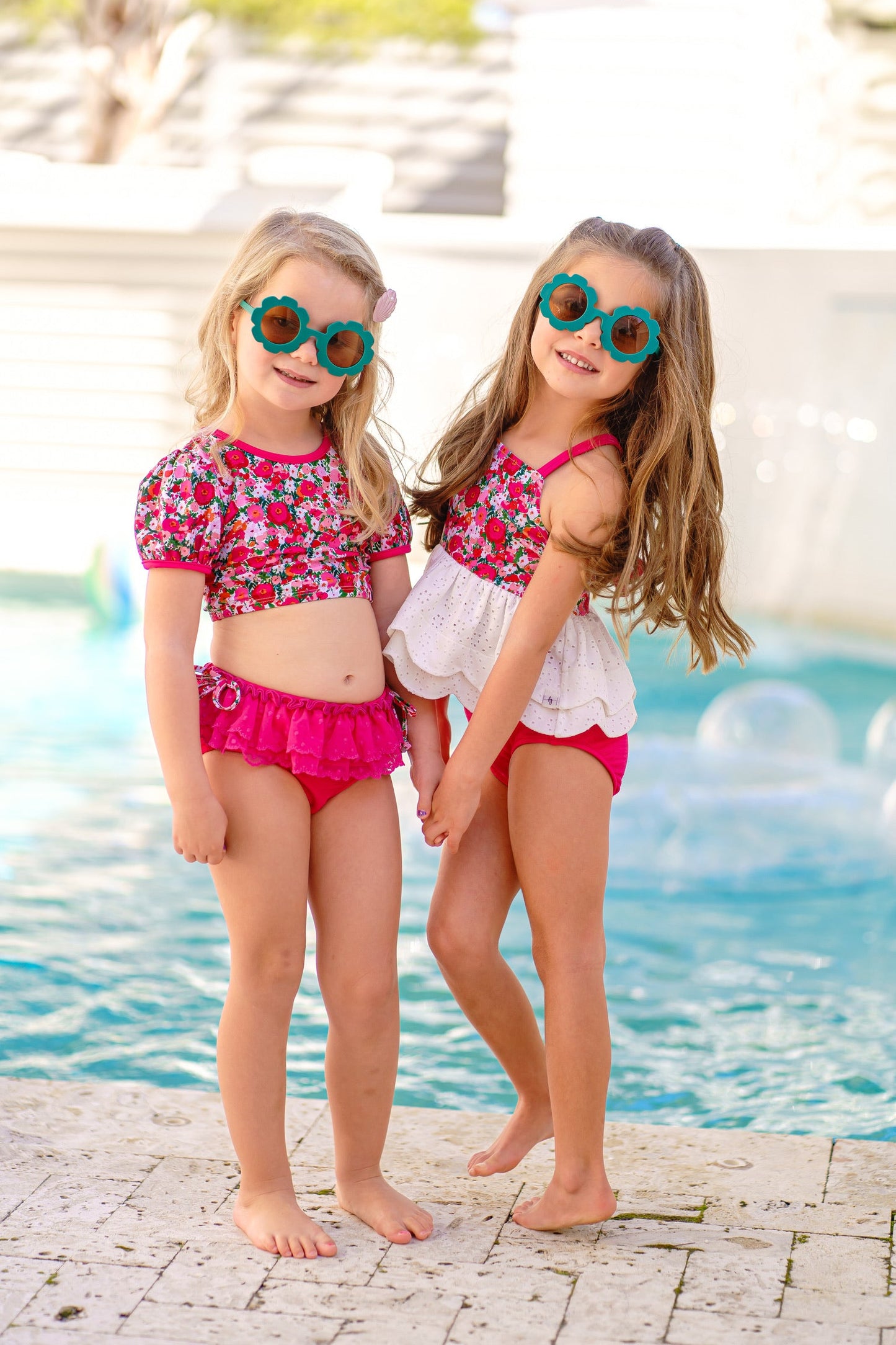 Island Petals Puff Sleeve Bikini