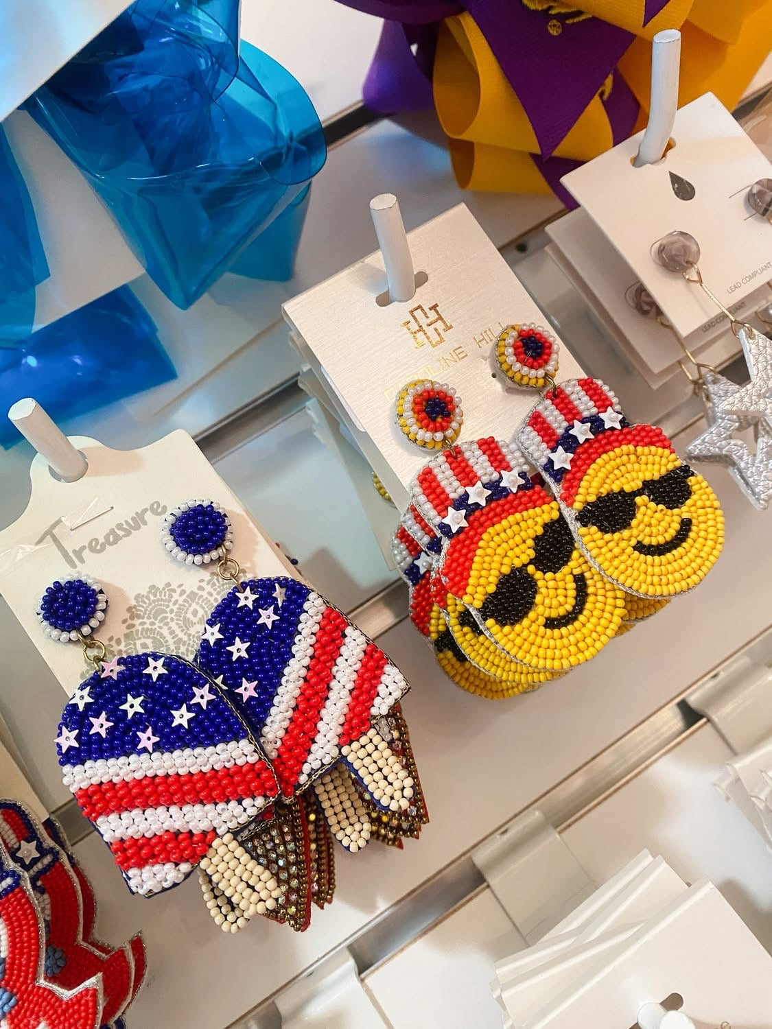 Abe Smiley Patriotic Earring