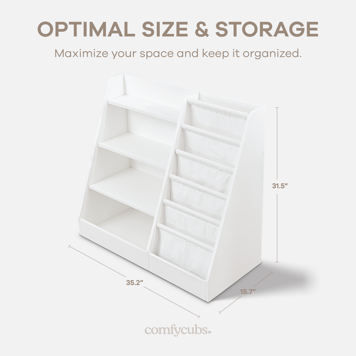 Kids Bookshelf - White