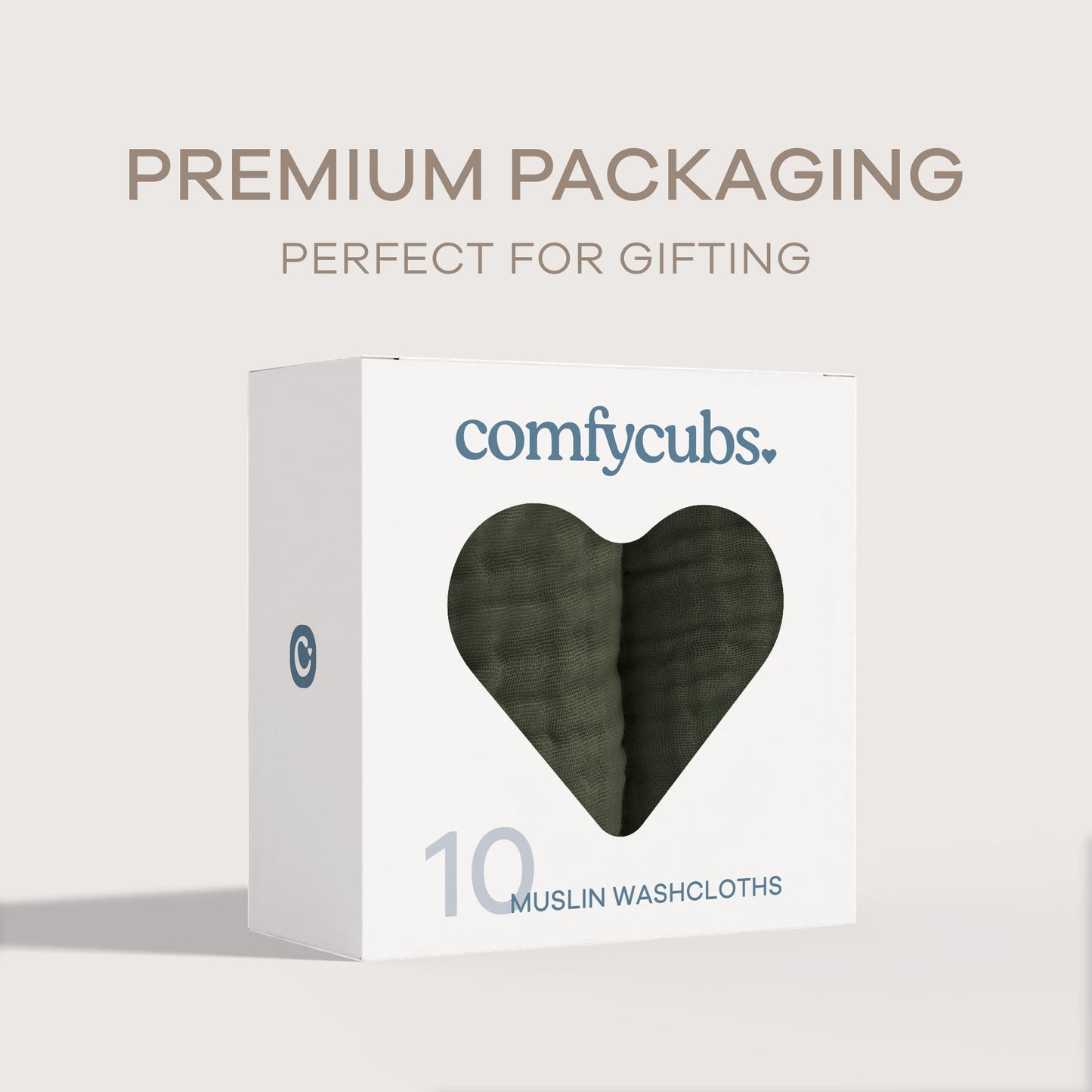 Muslin Washcloths in Kelp