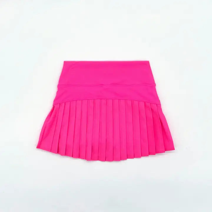 Hot Pink Athletic Pleat Skirt