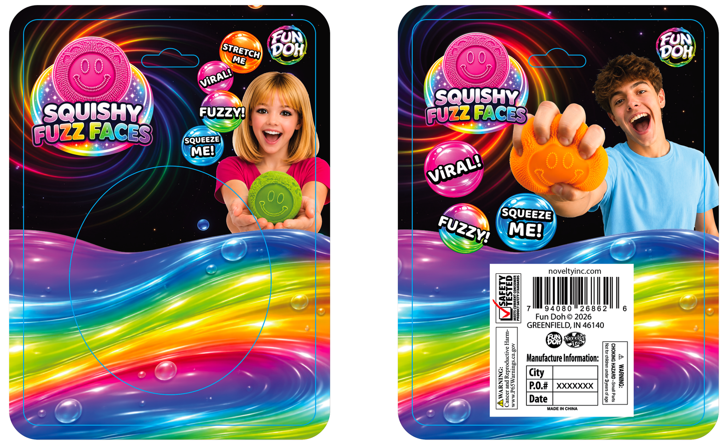 Fun Doh Squishy Fuzz Faces Smiley Face Sensory Fidget Toy