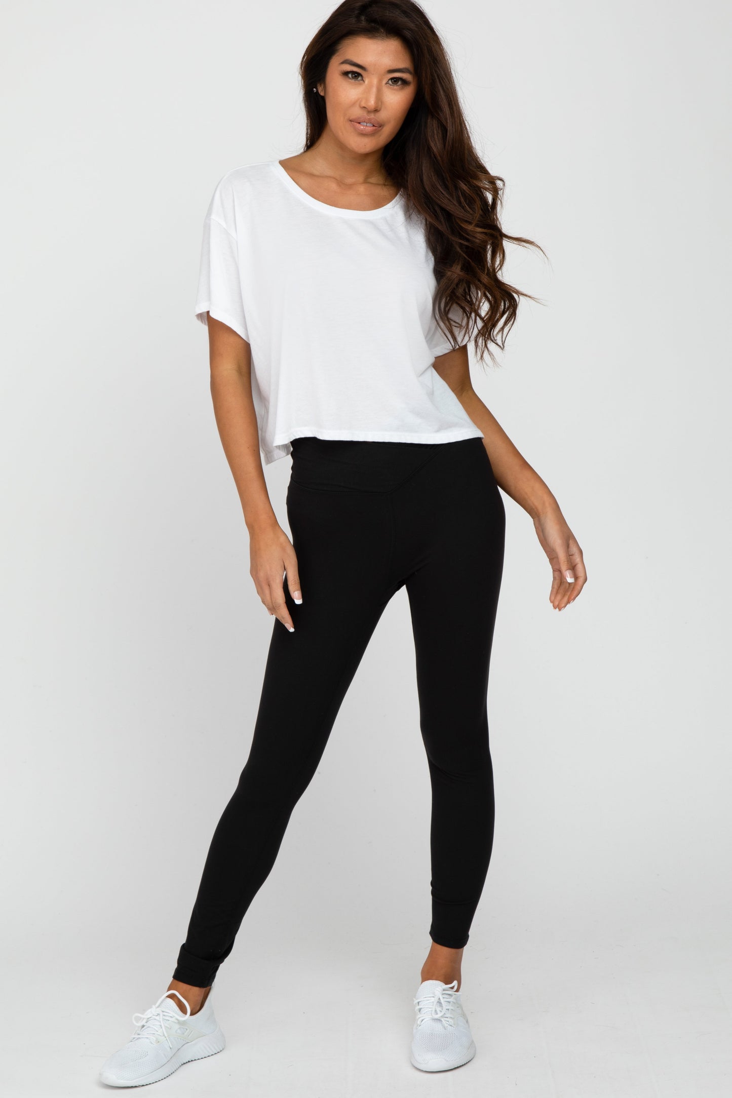 Black V-Waist Maternity Leggings