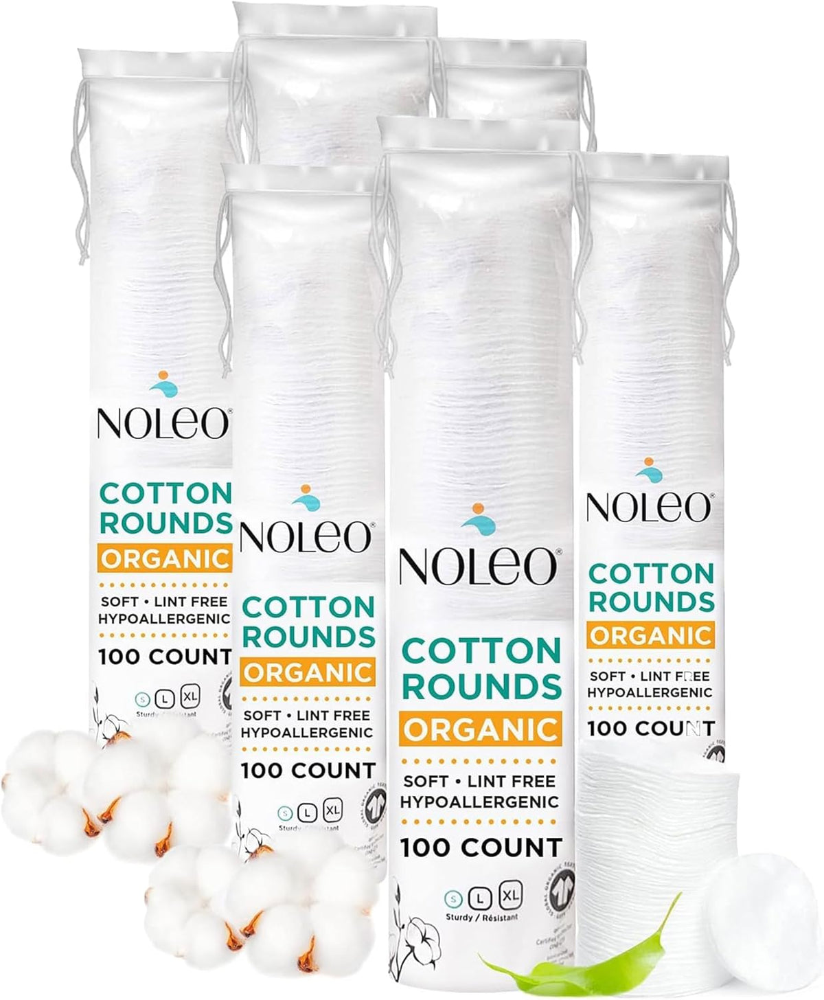 NOLEO Organic Cotton Rounds - Small 2"