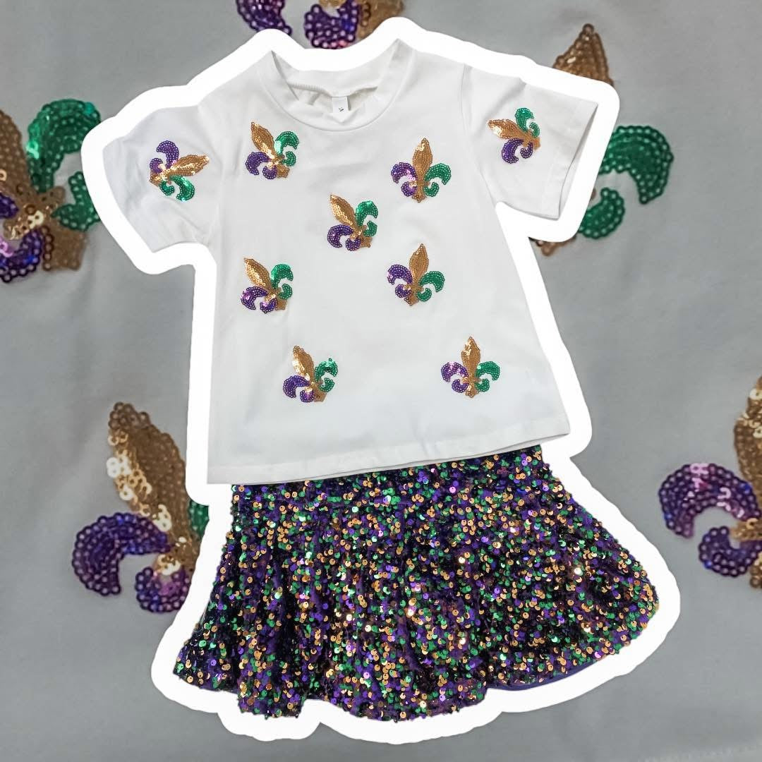 3D FLEUR DE LIS MARDI GRAS SHORT SLEEVE T-SHIRT