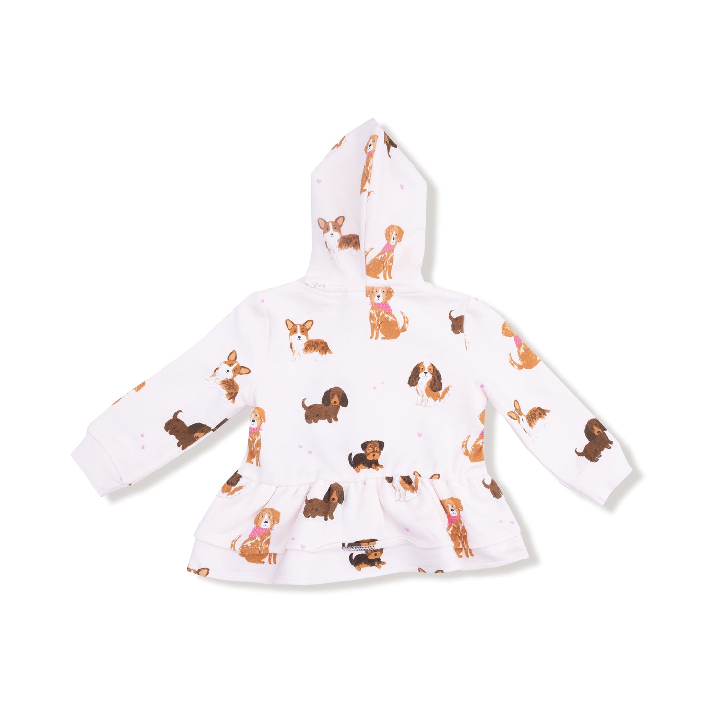 Best Friend Dogs - Pink - Zip Peplum Hoodie