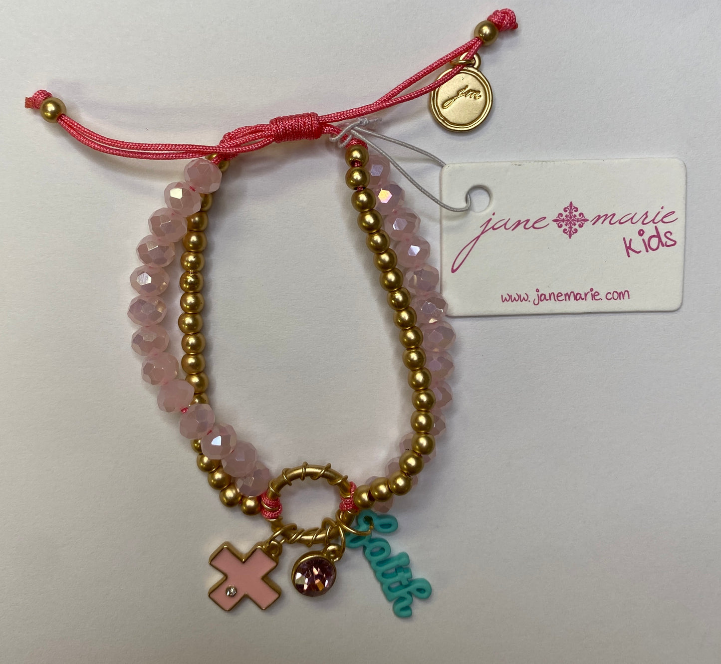 Beaded Pink Faith Bracelet