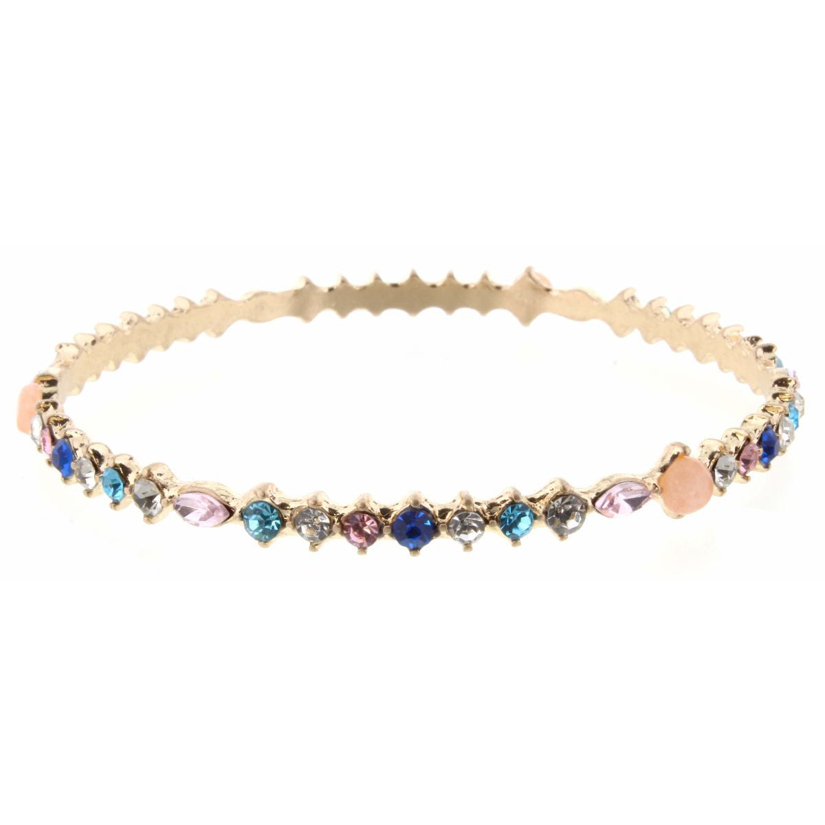 Multi Color Stone Bangle Bracelet