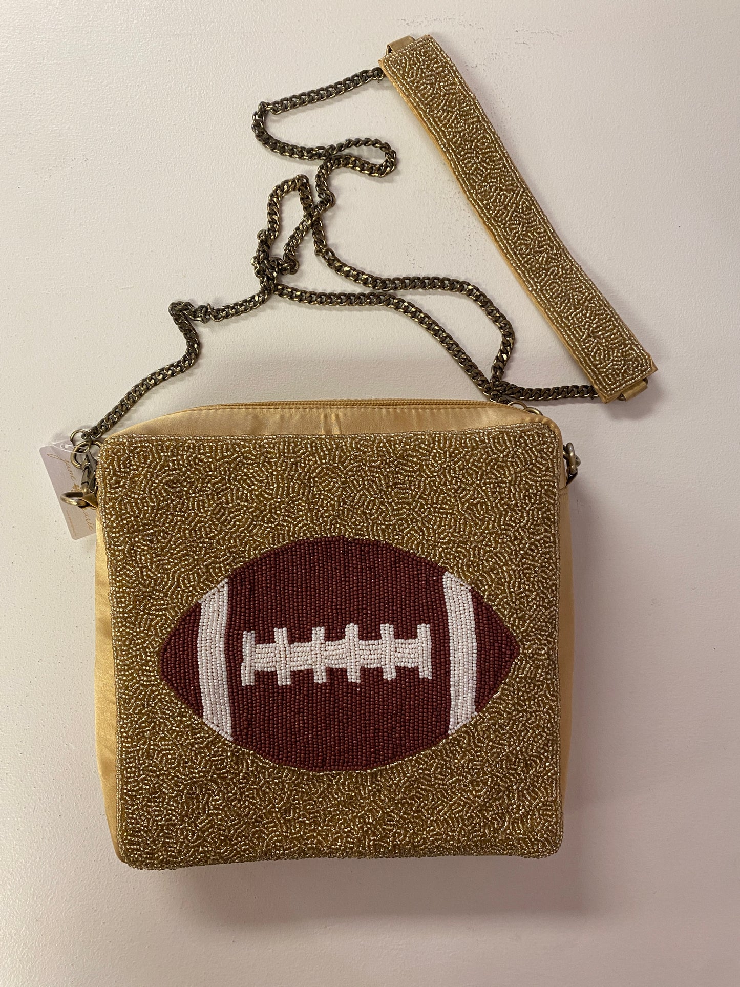 Gold Football Beaded Purse