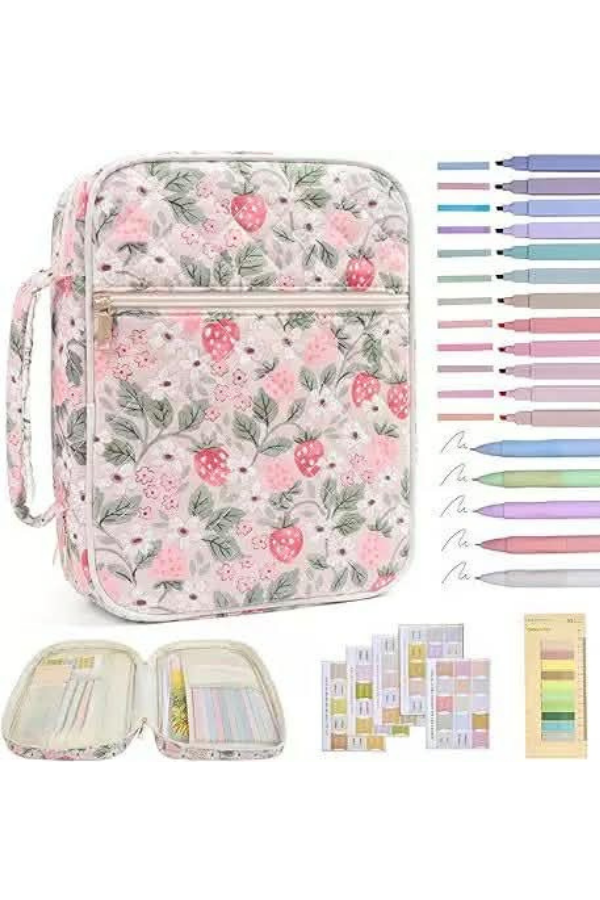 SC - ETA 7/22 - Eden Strawberry Print Zipper Bible Cover