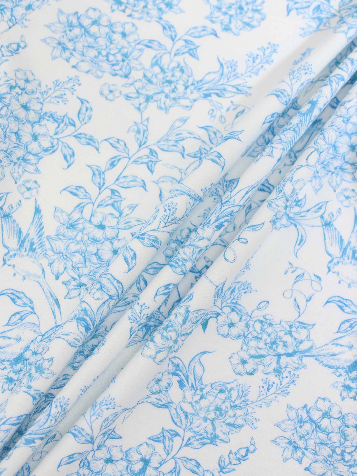 Blue Flowered 3/4 Sleeve T-shirt