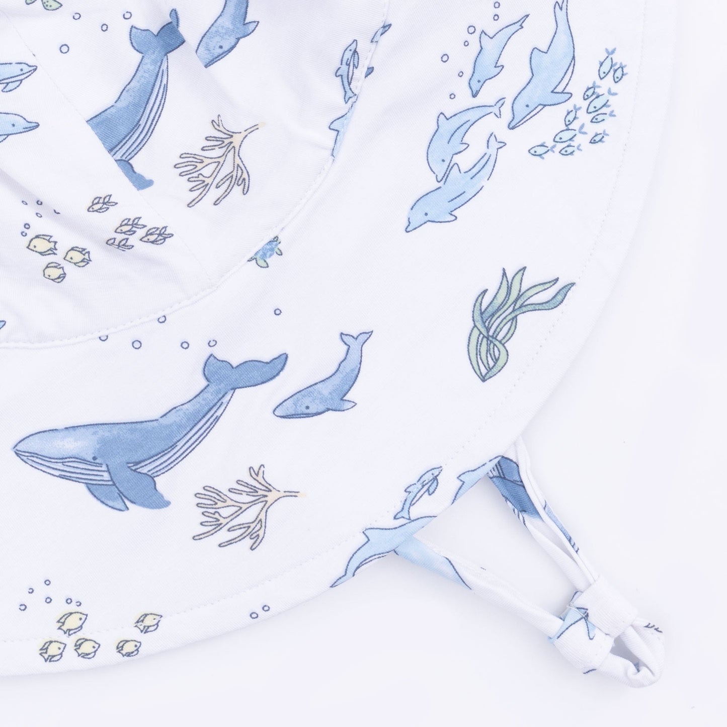 Watercolor Blue Whales - Wide Brim Sun Hat