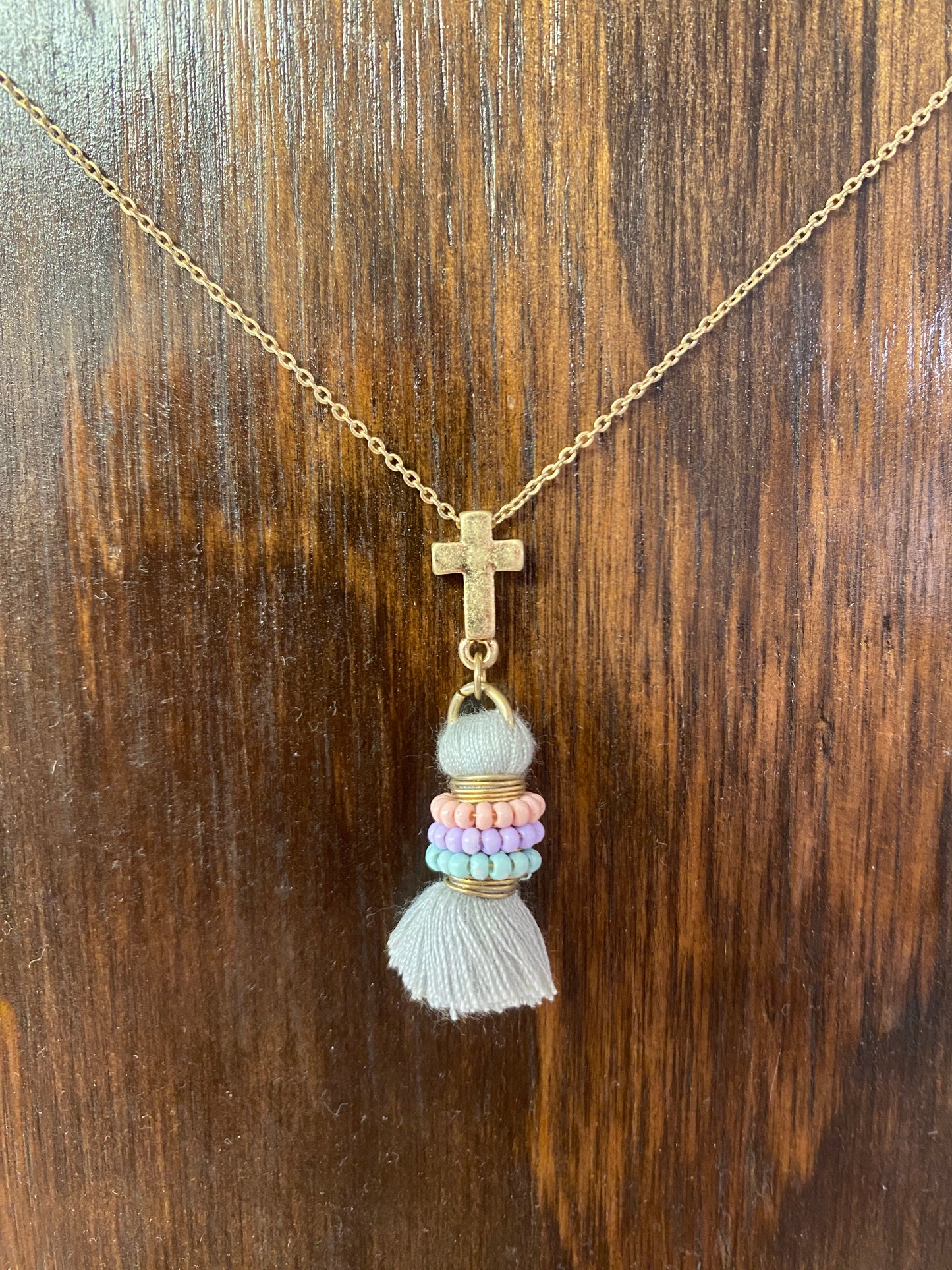 Cross Necklace with Tassel