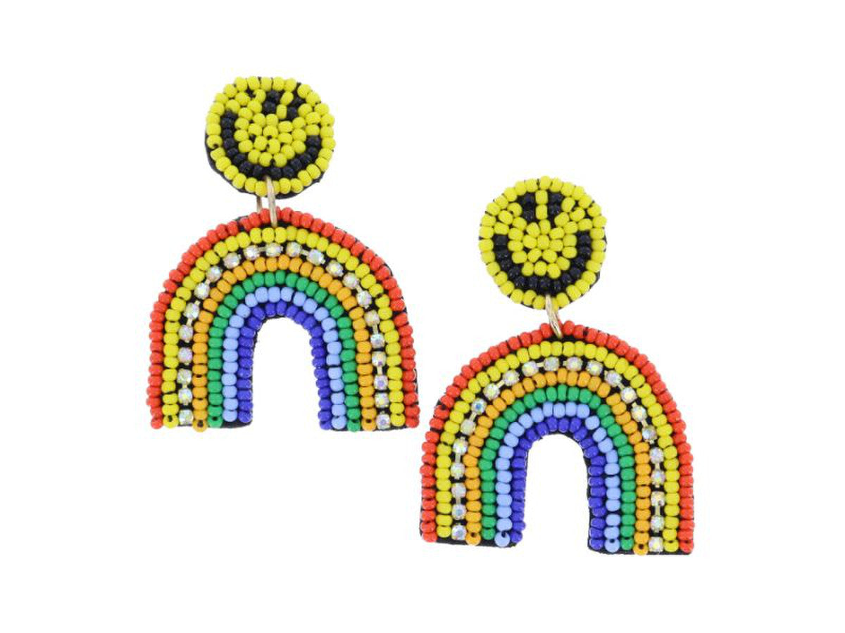 Smiley Face Rainbow Earrings