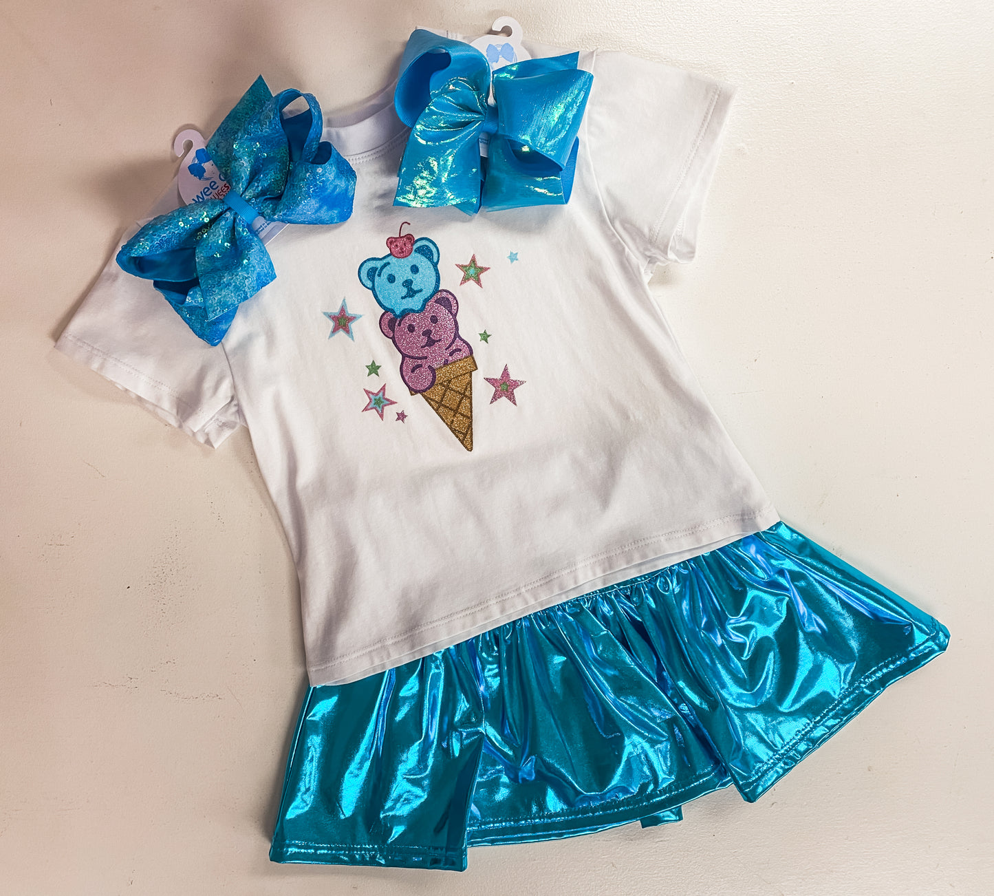 Tie Dye Ombre Sequined Bows (Multiple Colors Available)