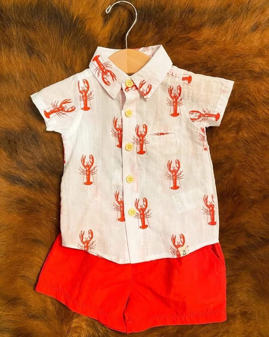 MAUI Red Lobster Print Shirt